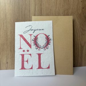 Carte ensemencée à planter – Joyeux Noël couronne