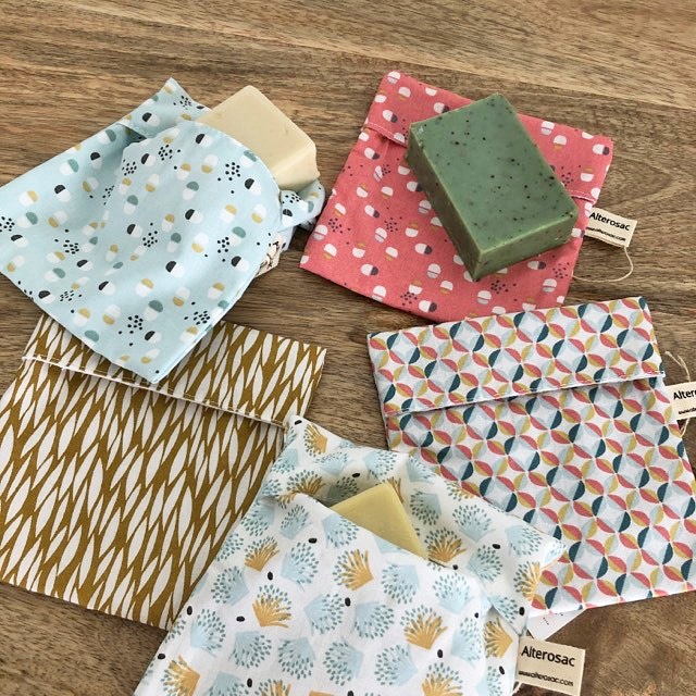 Pochette à savon en coton & gaze de coton – Image 3