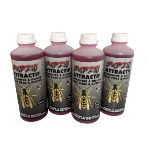Pack de 4 Attractif Subito pour Piège à guêpes, frelons & mouches 500 ml