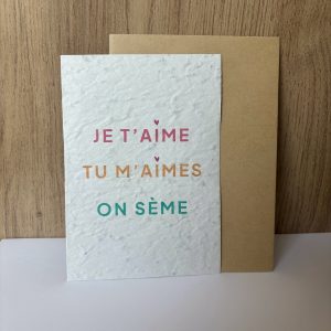 Carte ensemencée à planter amour – On sème