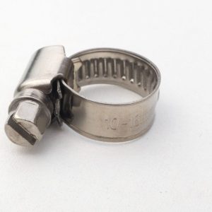 Collier de serrage inox pour diamètre 10mm à 16mm (avec vis inox)