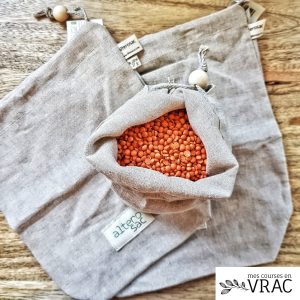 Sacs à vrac en voile de lin biologique (S, M ou L)