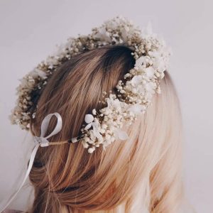 Couronne de Tête Fleurs Séchées Bohème pour Mariage